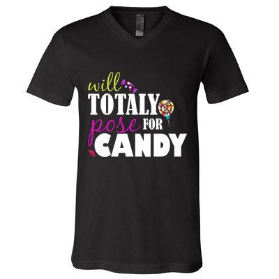 Will Totally Pose For Candy V-Neck T-Shirt