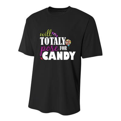 Will Totally Pose For Candy Youth Performance Sprint T-Shirt