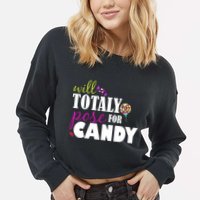 Will Totally Pose For Candy Cropped Pullover Crew
