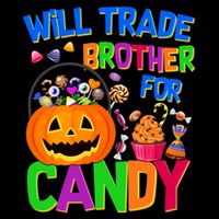 Will Trade Brother For Candy Funny Halloween Apron