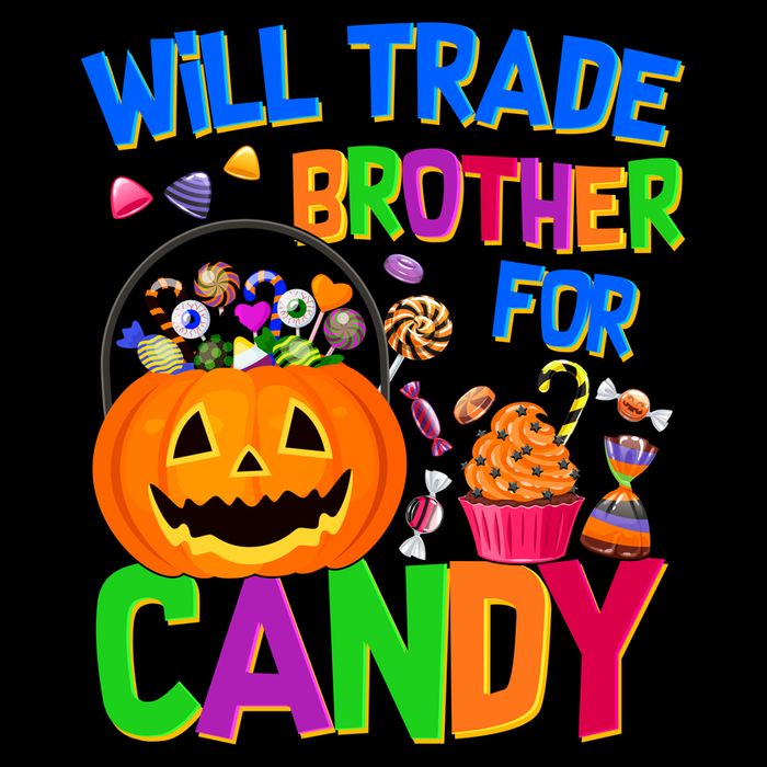 Will Trade Brother For Candy Funny Halloween Apron
