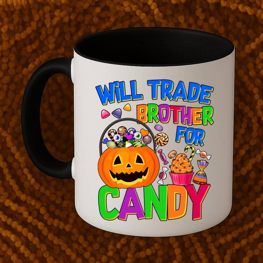 Will Trade Brother For Candy Funny Halloween Mug