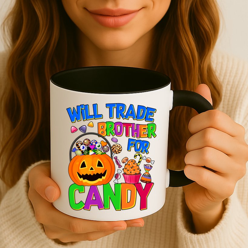 Will Trade Brother For Candy Funny Halloween Mug