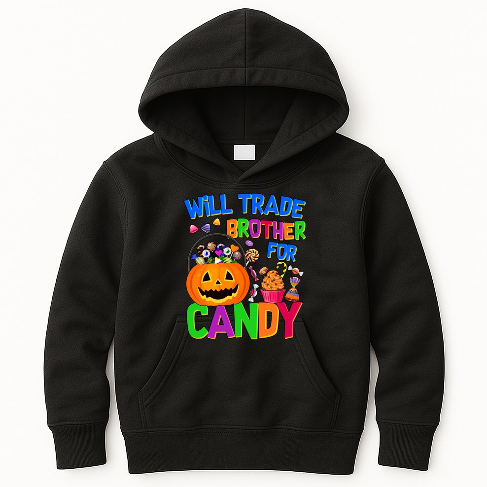 Will Trade Brother For Candy Funny Halloween Kids Hoodie