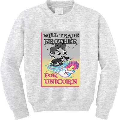 Will Trade Brother For Unicorn Kids Sweatshirt
