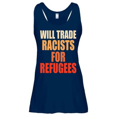 Will Trade Racists For Refugees Ladies Essential Flowy Tank