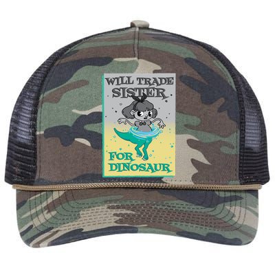 Will Trade Sister For Dinosaur Retro Rope Trucker Hat Cap