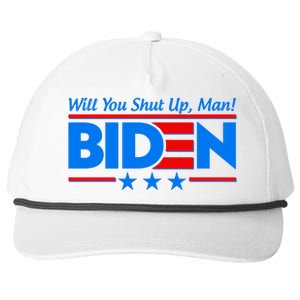 Will You Shut Up Man Biden 2020 Election Debate Quote Snapback Five-Panel Rope Hat