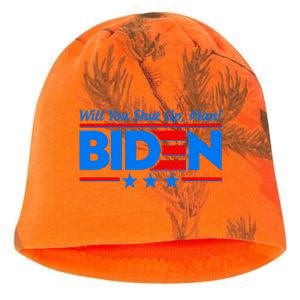 Will You Shut Up Man Biden 2020 Election Debate Quote Kati - Camo Knit Beanie