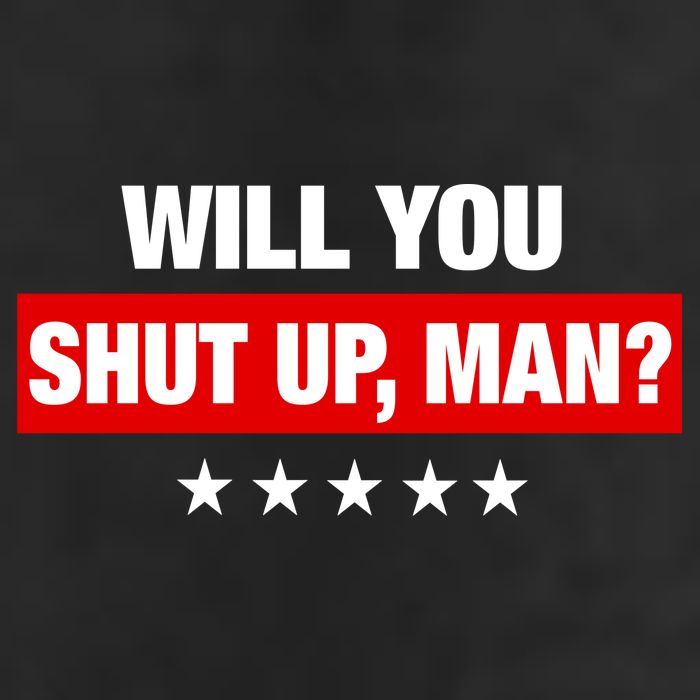 Will You Shut Up Man? Biden Quote Presidential Debate  7 Panel Mesh Trucker Snapback Hat