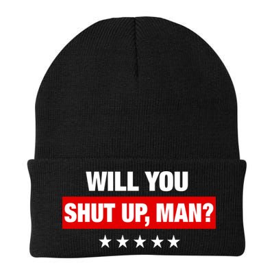 Will You Shut Up Man? Biden Quote Presidential Debate  Knit Cap Winter Beanie