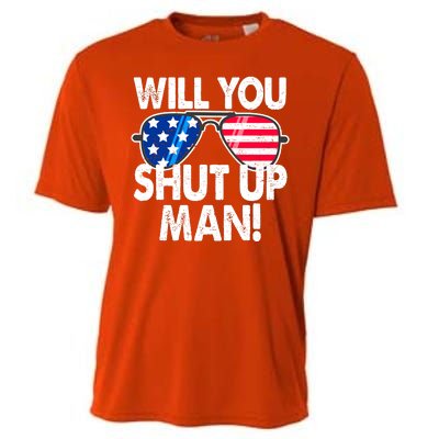 Will You Shut Up Man Biden Vs Trump Flag Sunglasses Cooling Performance Crew T-Shirt