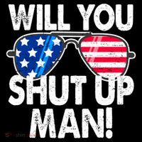Will You Shut Up Man Biden Vs Trump Flag Sunglasses Tall T-Shirt