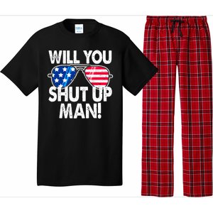 Will You Shut Up Man Biden Vs Trump Flag Sunglasses Pajama Set