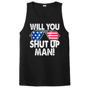 Will You Shut Up Man Biden Vs Trump Flag Sunglasses PosiCharge Competitor Tank