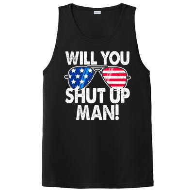 Will You Shut Up Man Biden Vs Trump Flag Sunglasses PosiCharge Competitor Tank