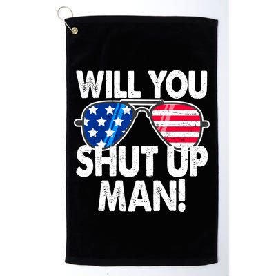 Will You Shut Up Man Biden Vs Trump Flag Sunglasses Golf Towel