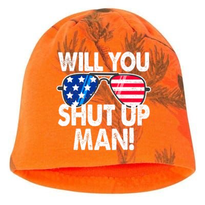 Will You Shut Up Man Biden Vs Trump Flag Sunglasses Kati - Camo Knit Beanie