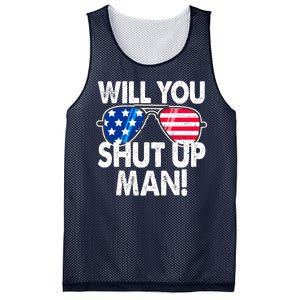 Will You Shut Up Man Biden Vs Trump Flag Sunglasses Mesh Reversible Basketball Jersey Tank