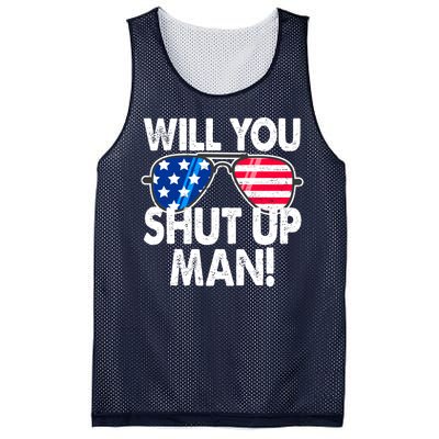 Will You Shut Up Man Biden Vs Trump Flag Sunglasses Mesh Reversible Basketball Jersey Tank