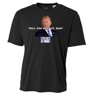 Will You Shut Up Man? Funny Anti Trump Cooling Performance Crew T-Shirt