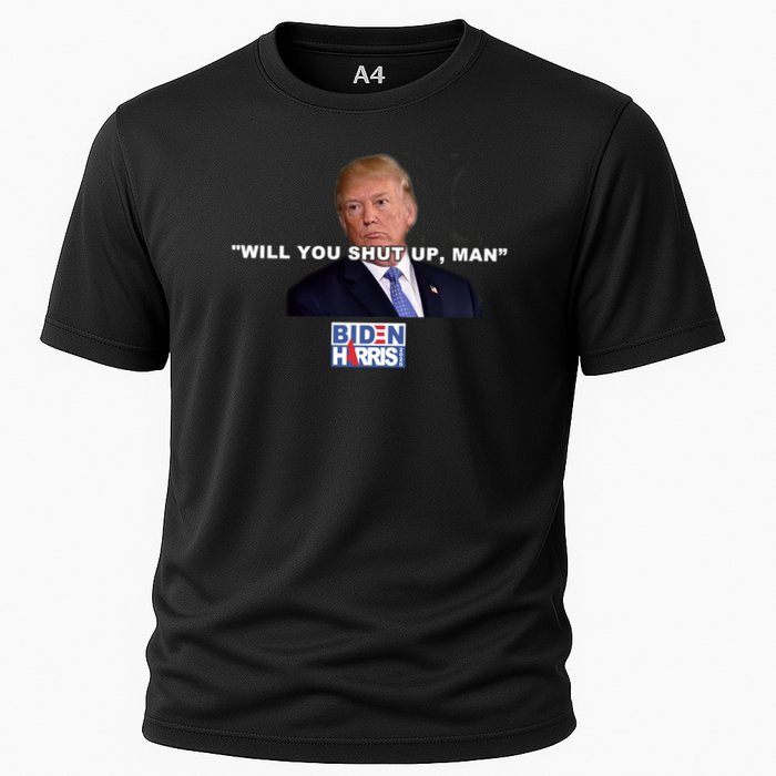 Will You Shut Up Man? Funny Anti Trump Cooling Performance Crew T-Shirt