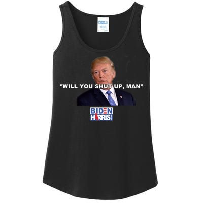 Will You Shut Up Man? Funny Anti Trump Ladies Essential Tank