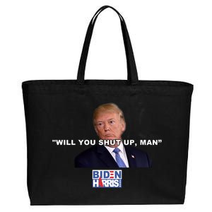 Will You Shut Up Man? Funny Anti Trump Cotton Canvas Jumbo Tote