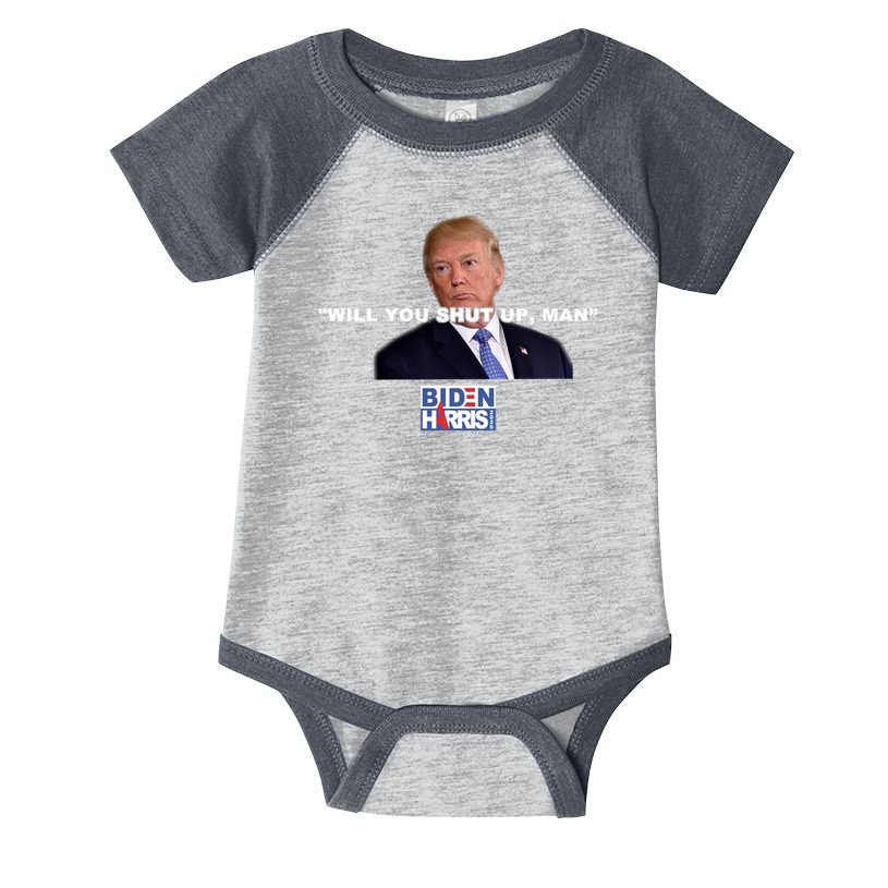 Will You Shut Up Man? Funny Anti Trump Infant Baby Jersey Bodysuit