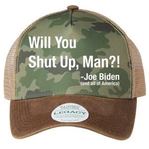 Will You Shut Up Man? Funny Biden Quote President Debate Legacy Tie Dye Trucker Hat