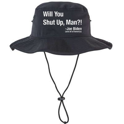 Will You Shut Up Man? Funny Biden Quote President Debate Legacy Cool Fit Booney Bucket Hat