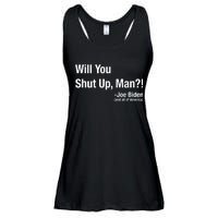 Will You Shut Up Man? Funny Biden Quote President Debate Ladies Essential Flowy Tank