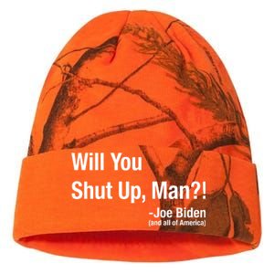 Will You Shut Up Man? Funny Biden Quote President Debate Kati Licensed 12" Camo Beanie