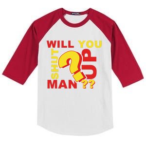 Will You Shut Up Man? Political Humor Kids Colorblock Raglan Jersey