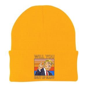 Will You Shut Up Man Trump Presidential Debate Knit Cap Winter Beanie