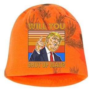 Will You Shut Up Man Trump Presidential Debate Kati - Camo Knit Beanie