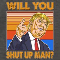 Will You Shut Up Man Trump Presidential Debate Vector Backpack