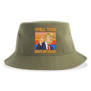 Will You Shut Up Man Trump Presidential Debate Sustainable Bucket Hat