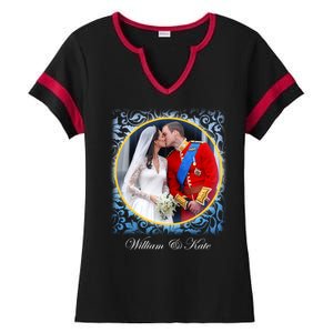 William & Kate Royal Wedding Photo Ladies Halftime Notch Neck Tee