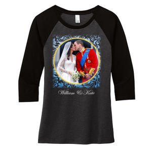 William & Kate Royal Wedding Photo Women's Tri-Blend 3/4-Sleeve Raglan Shirt