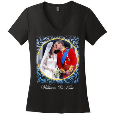 William & Kate Royal Wedding Photo Women's V-Neck T-Shirt