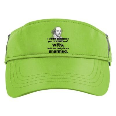 William Shakespeare Wits Quote Adult Drive Performance Visor