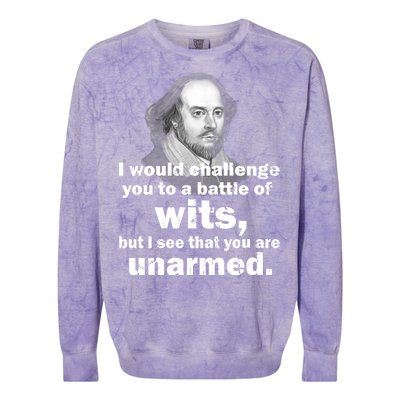 William Shakespeare Wits Quote Colorblast Crewneck Sweatshirt