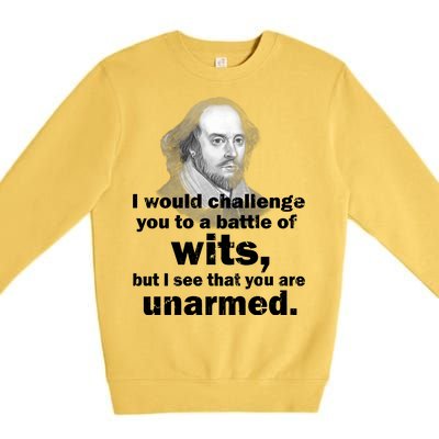 William Shakespeare Wits Quote Premium Crewneck Sweatshirt