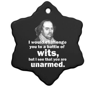 William Shakespeare Wits Quote Ceramic Star Ornament