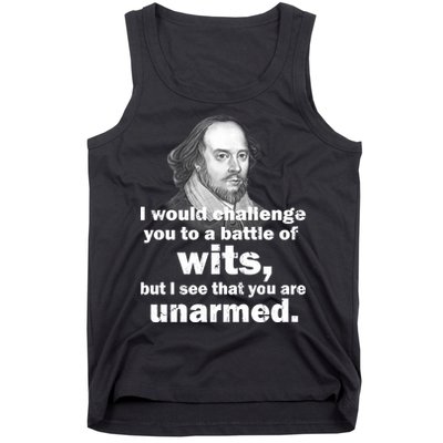 William Shakespeare Wits Quote Tank Top
