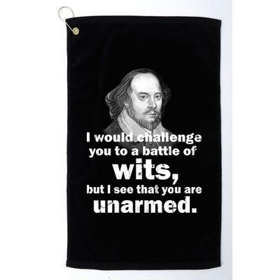 William Shakespeare Wits Quote Platinum Collection Golf Towel