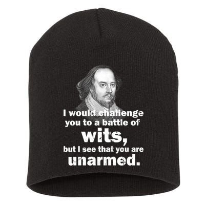 William Shakespeare Wits Quote Short Acrylic Beanie