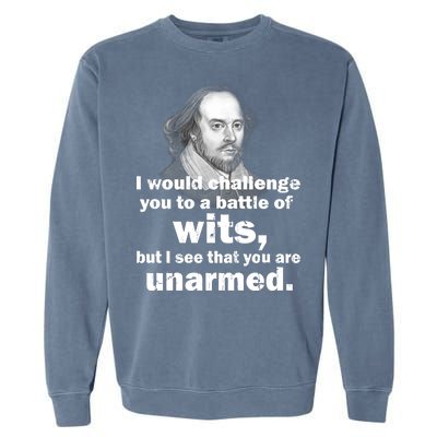 William Shakespeare Wits Quote Garment-Dyed Sweatshirt