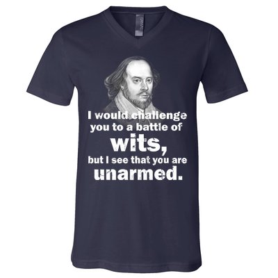 William Shakespeare Wits Quote V-Neck T-Shirt